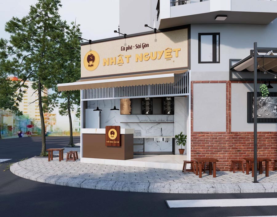 thiết kế quán cafe không gian nhỏ