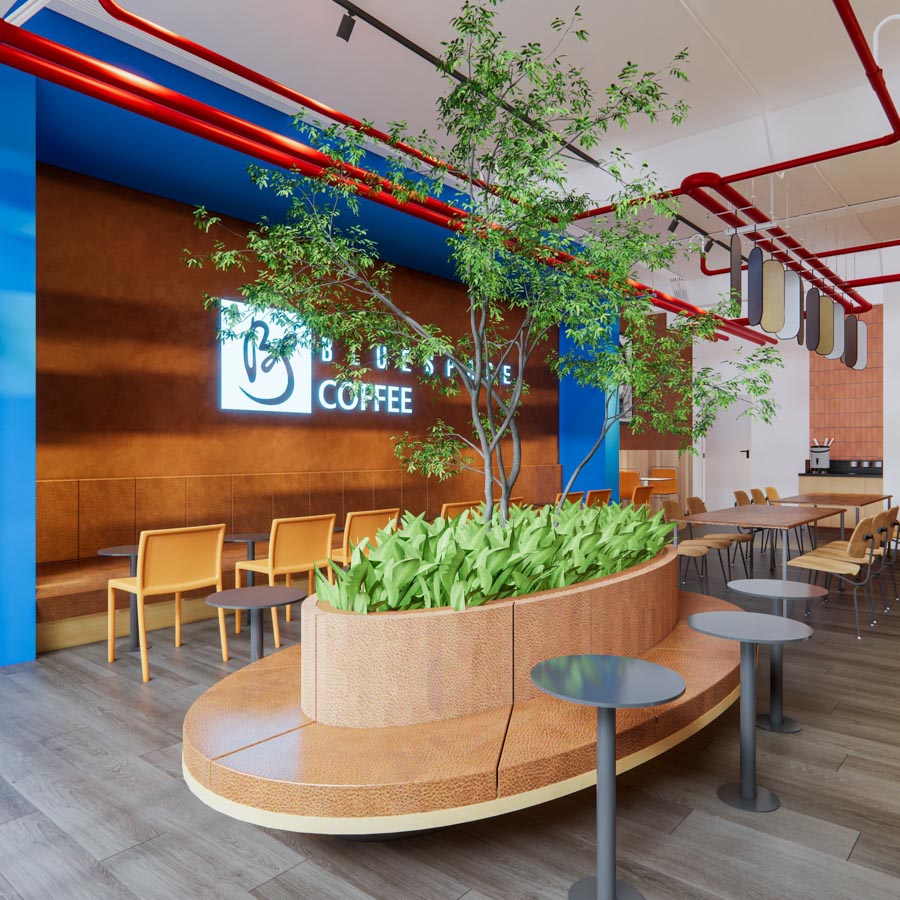 trang tri quan cafe nho don gian