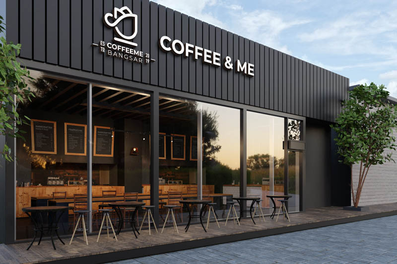 thiet ke quan cafe bang khung thep tien che hien dai