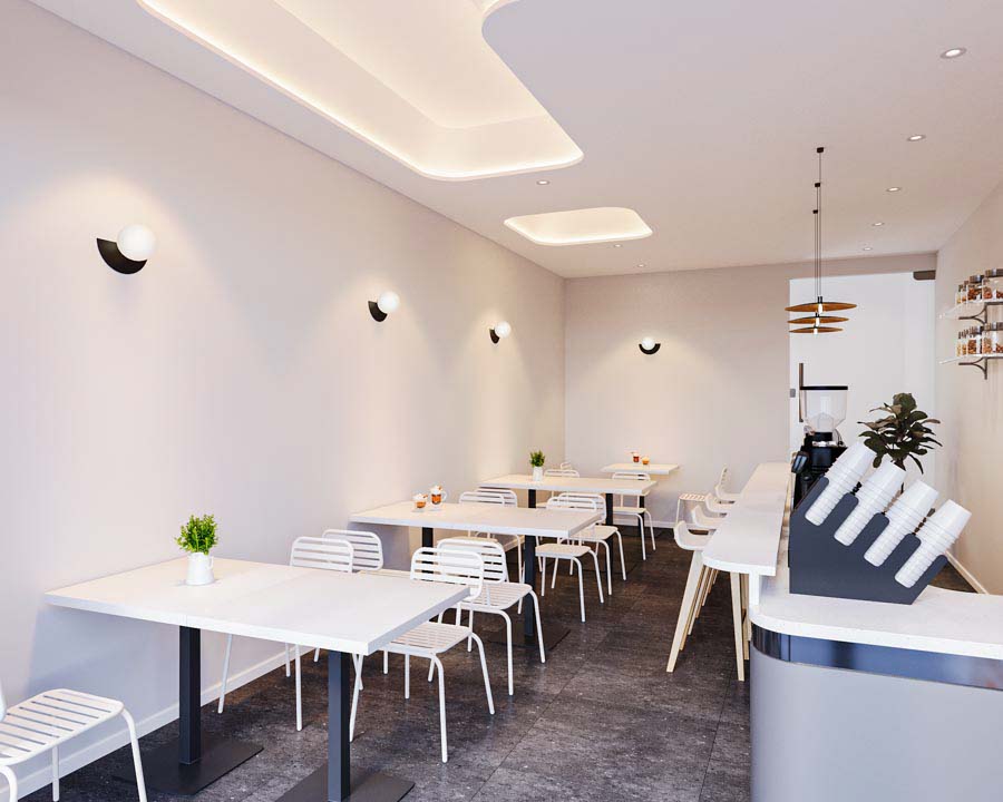 thiet ke quan cafe hien dai