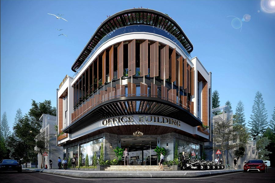thiết kế nhà văn phòng 3 tầng