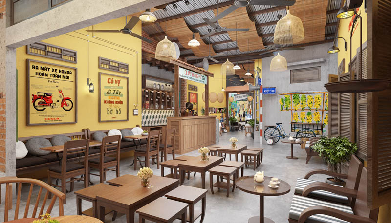 thiet ke quan cafe dep ngang mat tien 4m