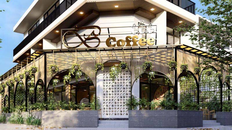 thiet ke quan cafe bang khung thep cong nghiep