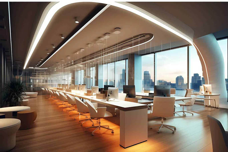 mau thiet ke noi that van phong lam viec 500m2 dep