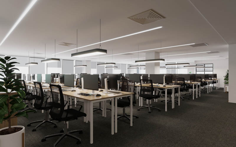thiet ke van phong 400m2 dep