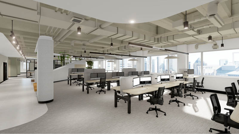 thiet ke van phong cong ty 500m2 dep