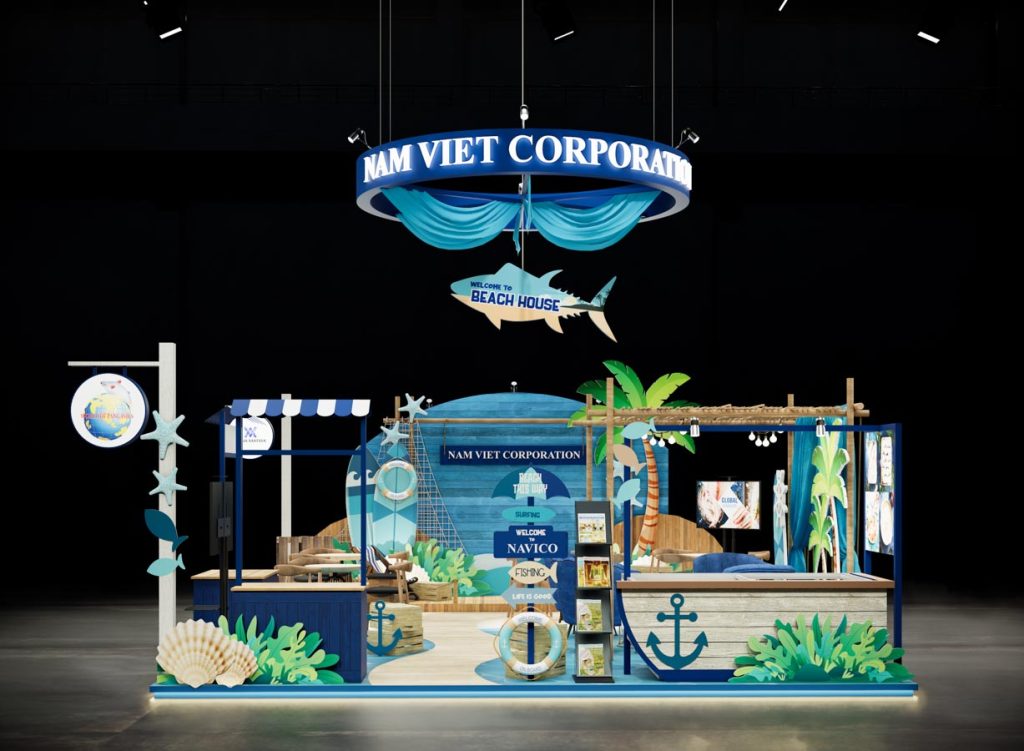 thiet ke gian hang trien lam navico booth