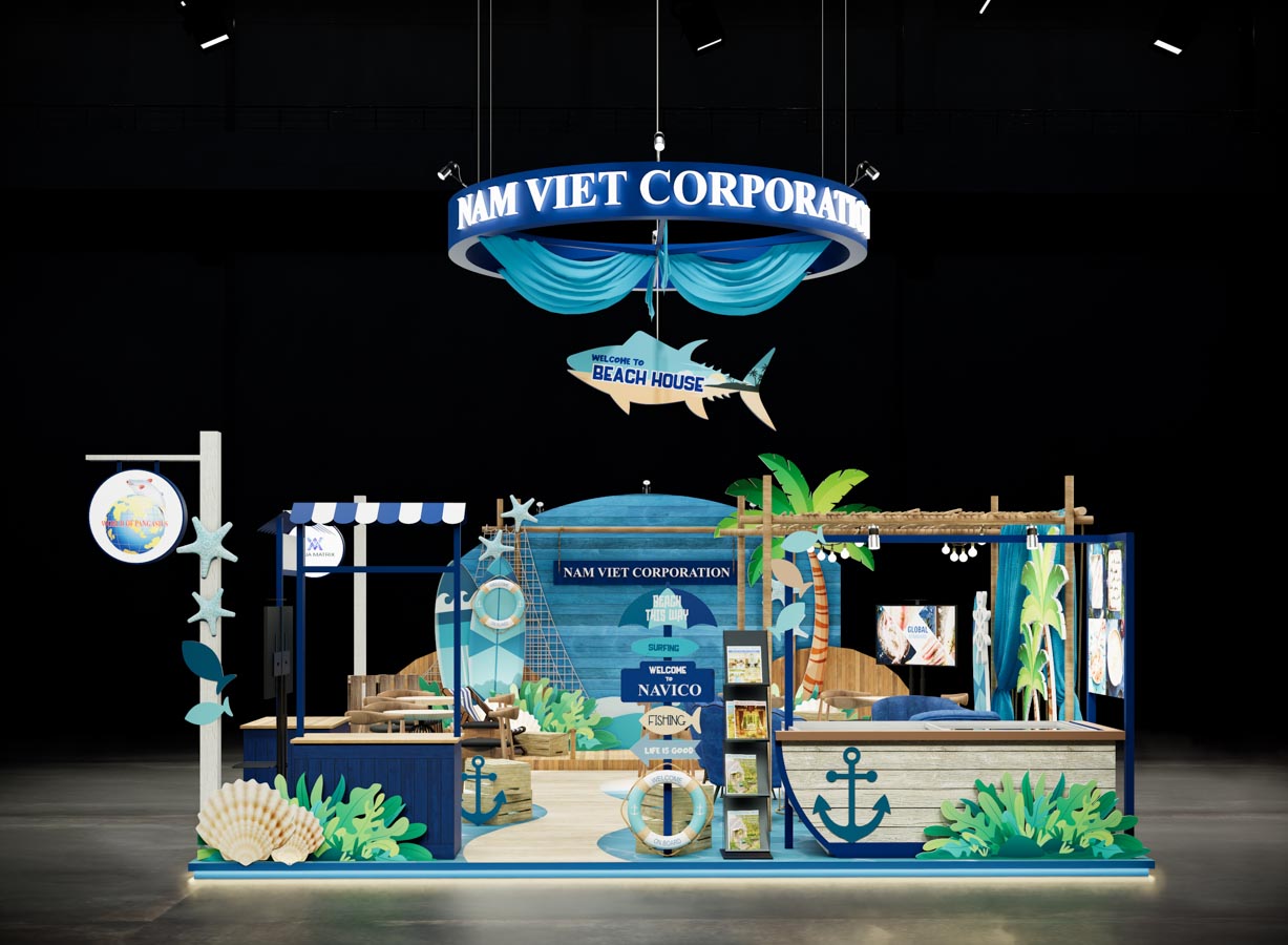 thiet ke gian hang trien lam navico booth